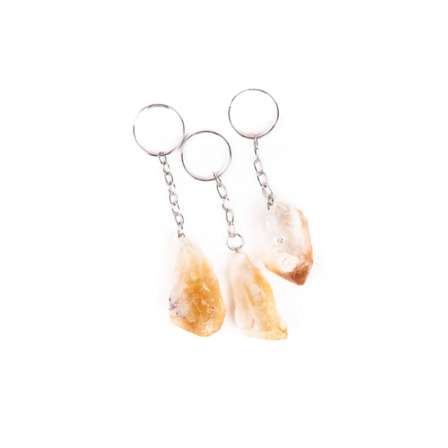 Citrine keychain and quartz keyring